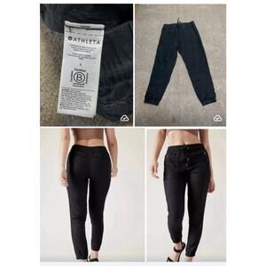 Summer Resort Coastal Athleisure Lounge Womens Athleta Black Cabo Linen Jogger 6